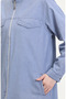 Plus size zippered denim tunic 35301-01 navy blue - 4