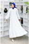 Embroidered Half Button Dress 0059-05 Ecru