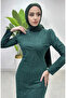 Glittery tulle evening dress 5517-03 emerald green - 4