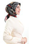 وشاح كاراكا منقوش كوبرا 81089-10 أسود وأحمر - 2