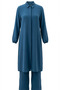 Aerobin Fabric Tunic Trousers Double Set 4142-07 Indigo - 5