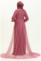 Sequined evening dress 5519-12 dark rose dusty - 5