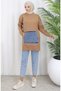 Knitwear Kangaroo Pocket Pearl Detailed Tunic 3030-04 Milky Coffee - 2