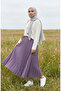 Elastic Waist Pleated Skirt 0213-14 Lilac - 2