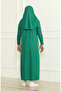 One Piece Practical Children's Prayer Dress with Headscarf 1985-04 Emerald Green - 4