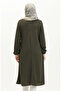 Long tunic with necklace 2727-11 khaki - 5