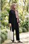 Stone Embroidered Tunic Trousers Double Suit 0230-01 Black - 3