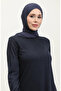 تونيك طويل بتصميم بسيط 8693-01 أزرق داكن - 3