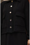 Corded Fabric Button Jacket Dress Hijab Suit 0219-02 Black - 5