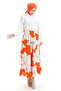 Viscose Fabric Elastic Waist Ruffle Skirt 2012E-03 Orange - 2