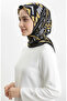 وشاح منقوش بالكركم 70326-09 أسود أصفر - 3