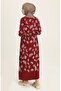 Şile Fabric Dress 5656-04 Burgundy - 3