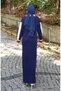 Knitwear Polo Neck Pocket Detailed Dress 0507-05 Navy Blue - 6