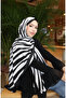 شال كابري منقوش 70354-01 أسود إكرو - 2