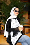شال كابري منقوش 70351-07 أسود إكرو - 2