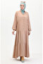 Elastic sleeve buttoned dress 0463-07 milky coffee - 4