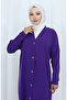 Buttoned Cardigan and Trousers Two-Piece Set 0138-07 Purple - 4