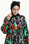 فستان منقوش 4093-05 أسود - 3