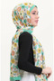 شال ناعم منقوش 70263-03 أخضر أصفر - 2