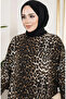 فستان مُزخرف بنمط 7137-05 أسود بني - 4