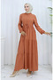 Viscose Fabric Half Button Dress 0085-18 Onion Peel - 3