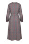 Plaid Patterned Belted Hijab Dress 2219-03 Navy Blue Red - 7