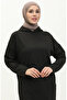 Hooded Seasonal Plain Tunic 8655-01 Black - 4