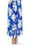 Viscose Fabric Elastic Waist Ruffle Skirt 2012K-01 Cobalt Blue White - 3