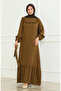 Aerobin fabric ruffled belted dress 0478-05 brown - 6