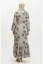 Floral Belted Dress 0373-01 Taupe color - 5