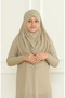 One piece practical child prayer dress with headscarf 1985-02 mink - 3
