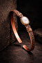 Women's White Natural Stone Copper Bracelet with Stone Cuff Bracelet - 3