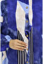 Viscose Fabric Buttoned Dress 0051-01 Navy Blue Beige - 5