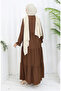 Wrapped Fabric Zippered Dress 6999-03 Brown - 5