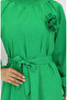 Rubber Detailed Belted Dress 2063-04 Green - 4