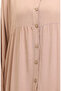 Elastic sleeve buttoned dress 0463-07 milky coffee - 6