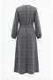 Striped Belted Elastic Sleeve Winter Dress 2505-01 Gray - 6