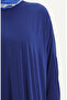 2000-20 Cobalt Blue Color Bat Sleeve Casual Dress - 4