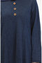 Plus Size Button Detail Dress 0533-05 Navy - 4