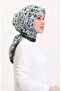 وشاح ناعم منقوش 70261-08 رمادي أخضر داكن - 2