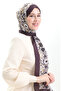 شال ناعم منقوش 70297-08 أصفر برقوقي غامق - 2
