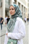 وشاح منقوش بالعنبر 70326-12 أخضر كاجلا