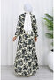 Judge collar lace-up patterned dress 0192-01 black - 6
