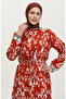 Viscose Dress with Trim 0385-02 Terracotta Color - 3