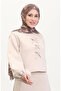 Scuba Fabric Blouse Skirt Double Set 0021-03 Beige - 3