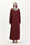 Plus Size Button Detail Dress 0532-03 Burgundy - 5