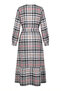 Plaid Patterned Belted Hijab Dress 2218-03 Gray Powder - 7