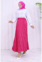 Elastic Waist Crash Skirt 0050-01 Fuchsia - 2