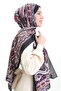 نمط عرقي شال ناعم 70295-02 أسود - 2
