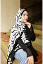 شال كابري مزخرف 70347-05 أسود إكرو - 2